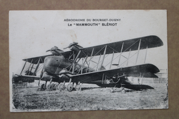 Postcard PC Bourget dugny 1920-1940 airport Aviatik airplane Mammouth Bleriot France 93 Seine Saint Denis